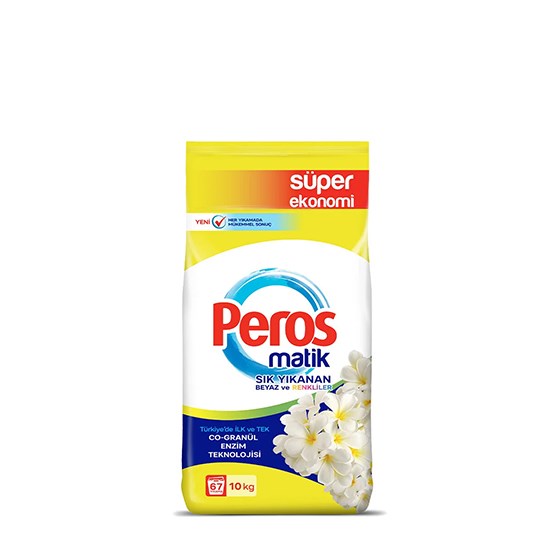PEROS MATİK 10kg RENKLİ ve BEYAZ YASEMİN ÇİÇEĞİ