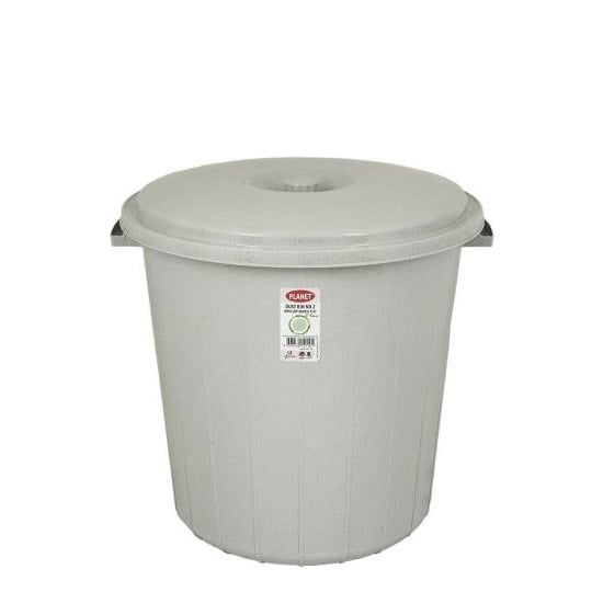 PLANET ÇÖP KOVASI 3no 50lt BATTAL GRİ KAPAKLI UP104
