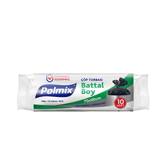 POLMİX 104 MAVİ 140gr BATTAL 70x90 10'LU ÇÖP POŞETİ *24