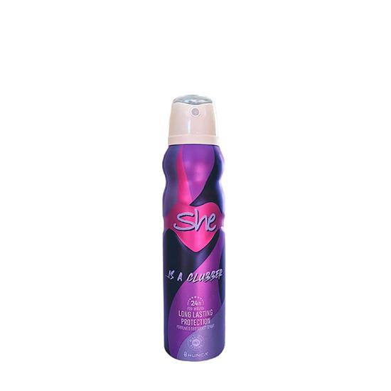 SHE DEODORANT 150ml CLUBBER*24