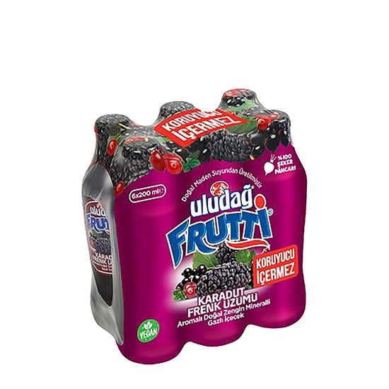 ULUDAĞ FRUTTİ 6'lı KARADUT FRENK ÜZÜMÜ SODA*4