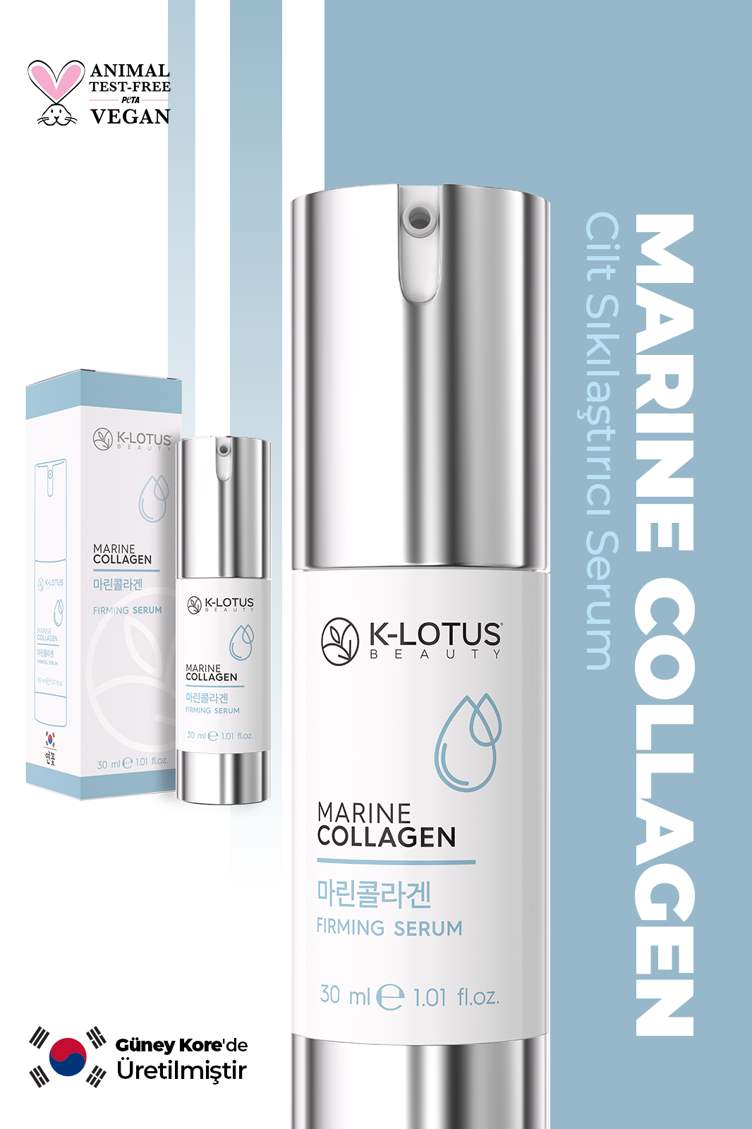 Yaşlanma Karşıtı, Kırışıklık Giderici, Sıkılaştırma ve Nemlendirme Etkili Marine Collagen Serum 30ml