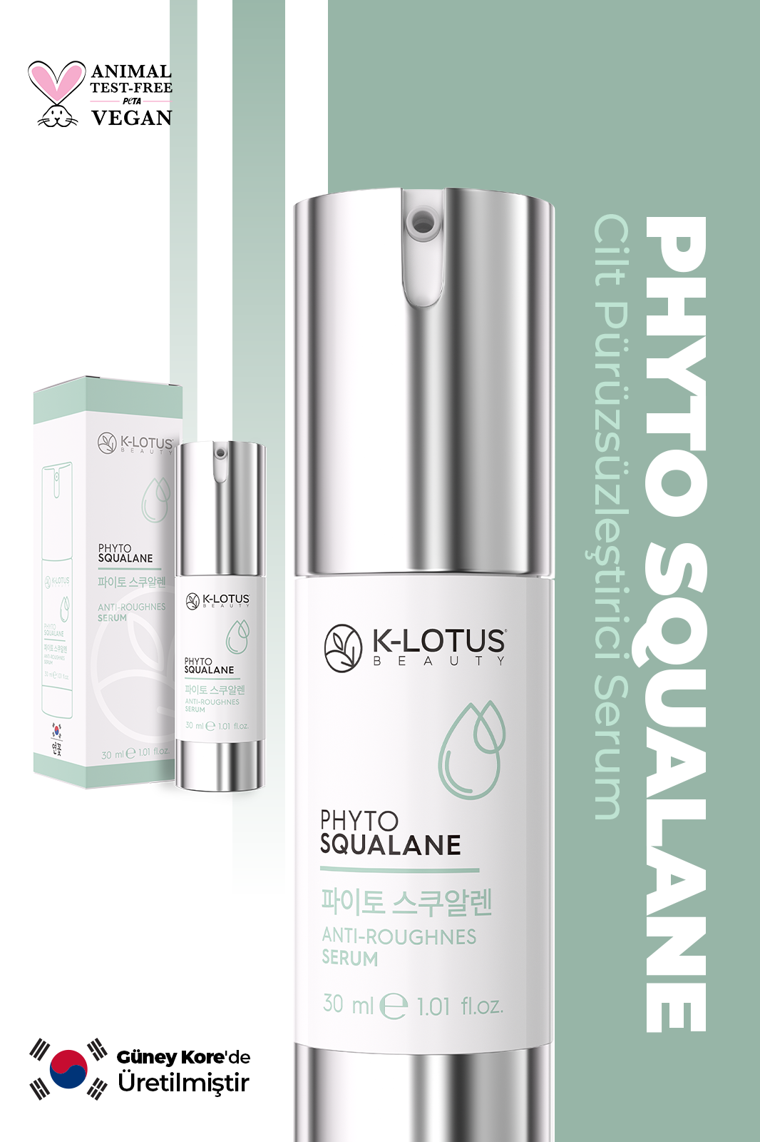 Yoğun Nemlendirici, Bariyer Güçlendirici, Aydınlatıcı, Cilt Dolgunlaştırma ve Pürüzsüzleştirme Etkili Phyto Squalane Serum 30ml