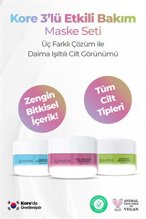 Kore 3lü Etkili Bakım Maske Seti