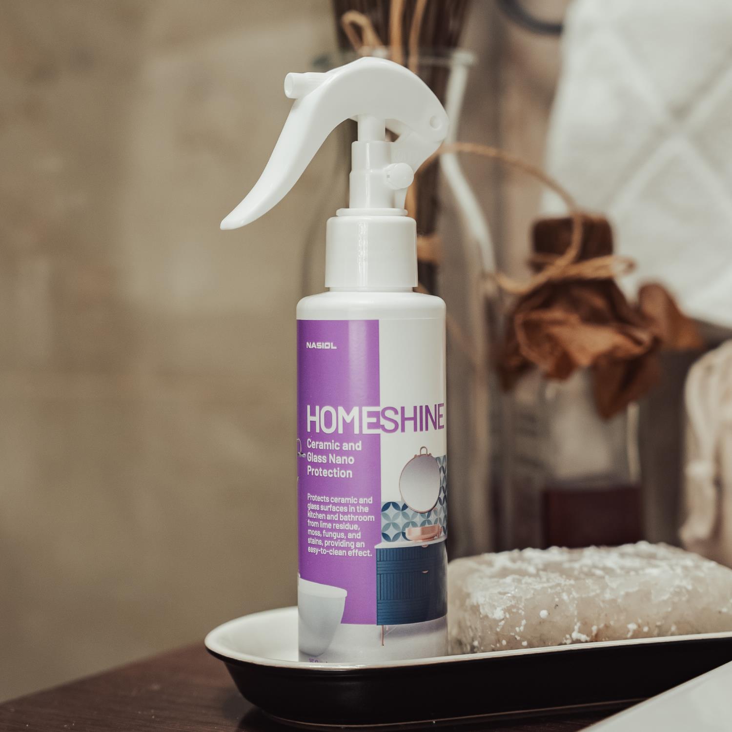 Nasiol Homeshine Dirt and Limescale Preventing Home Ceramic,Tile,Glass,Shower Cabin Nano Coating-1 Year Durability-5.07FlOz