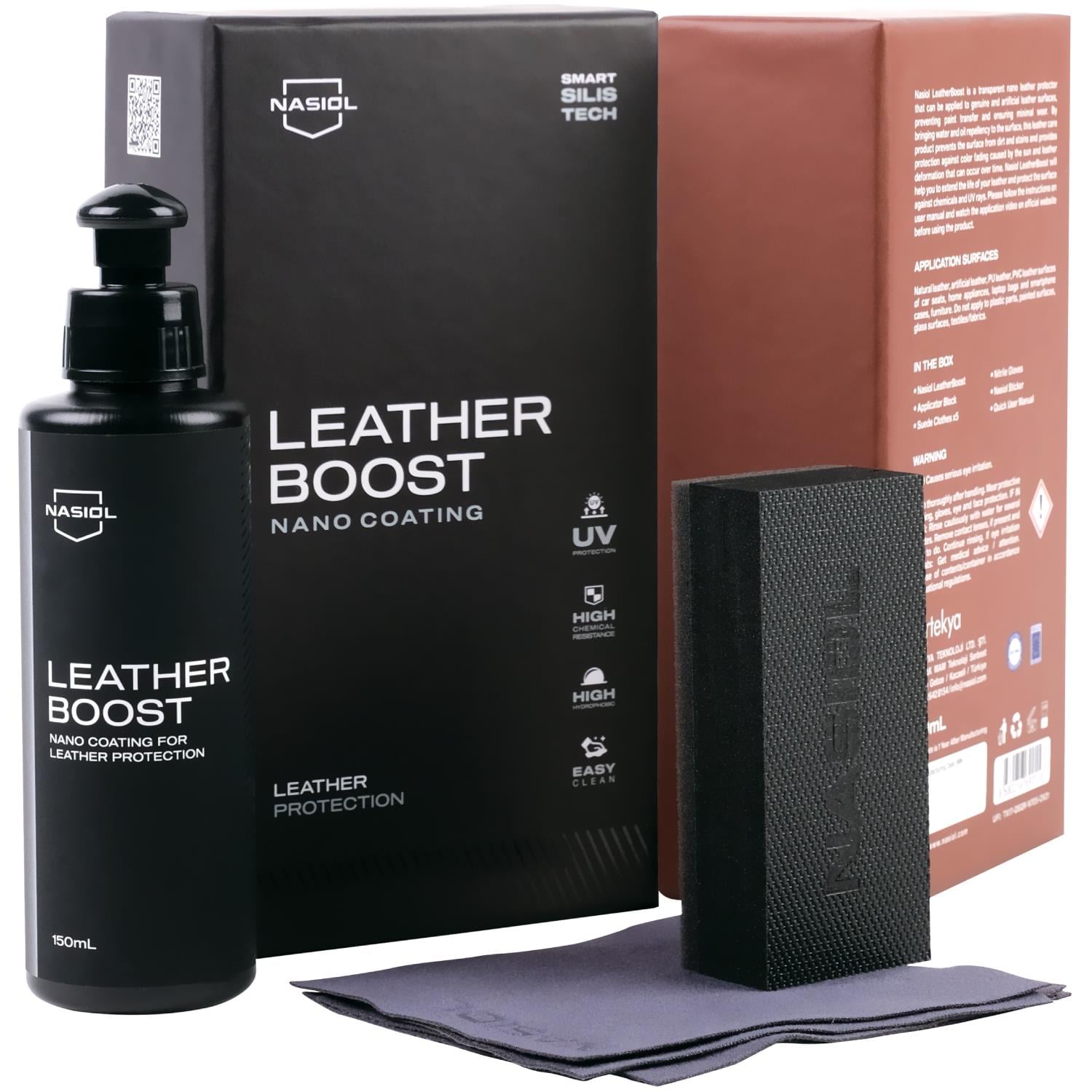 Nasiol Leatherboost Leather Surface Nano Coating and Leather Cleaner Leather Surface Cleaning Set-Leather Care-Advantage Package