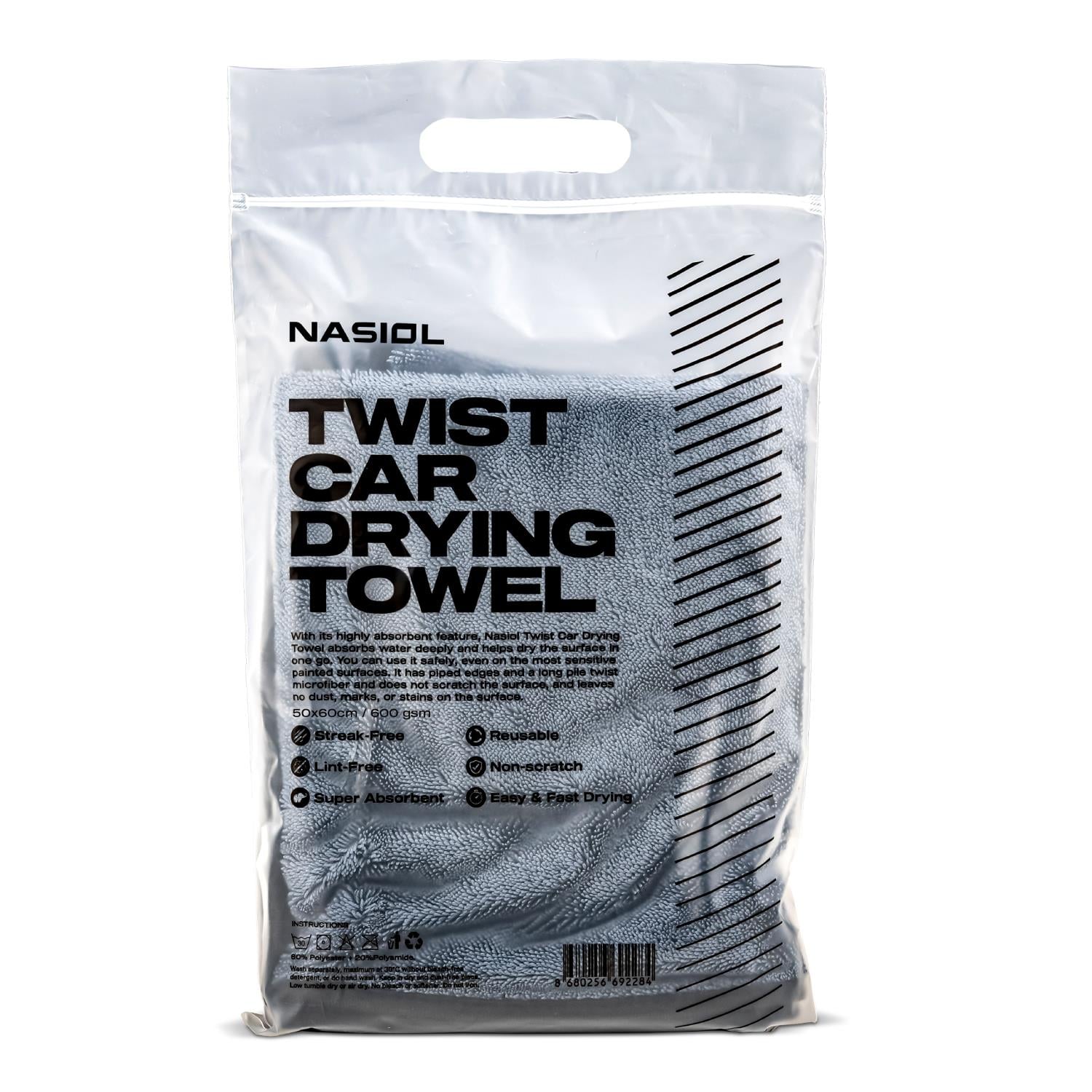 Nasiol Car Wash Set of 3-Car Wash Shampoo,Car Drying Towel,Car Wash Mitt-25 Wash-Avantage Package