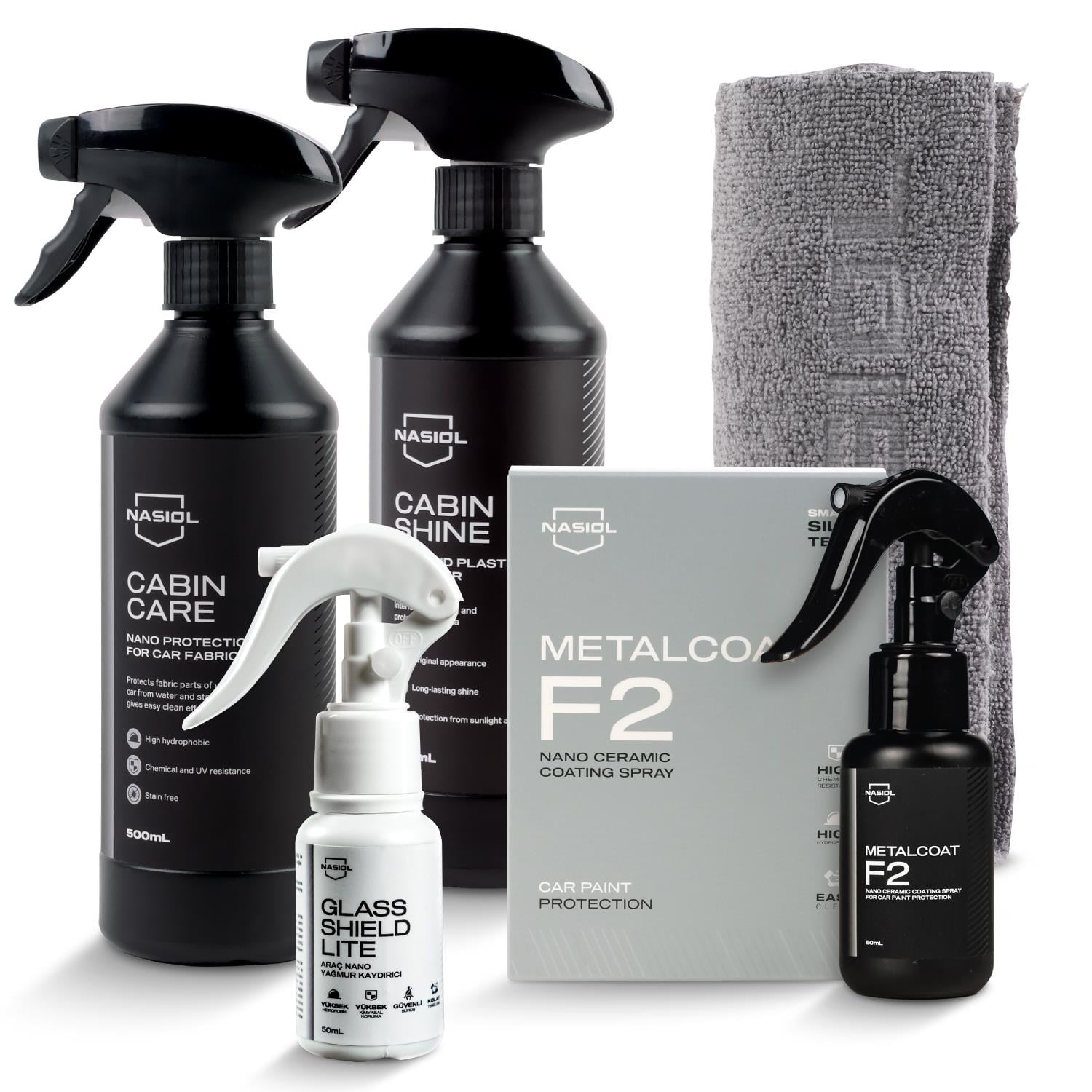 Nasiol Car Nano Protection Set of 5 Standard-Advantage Package-Car Interior and Exterior Detailing Set