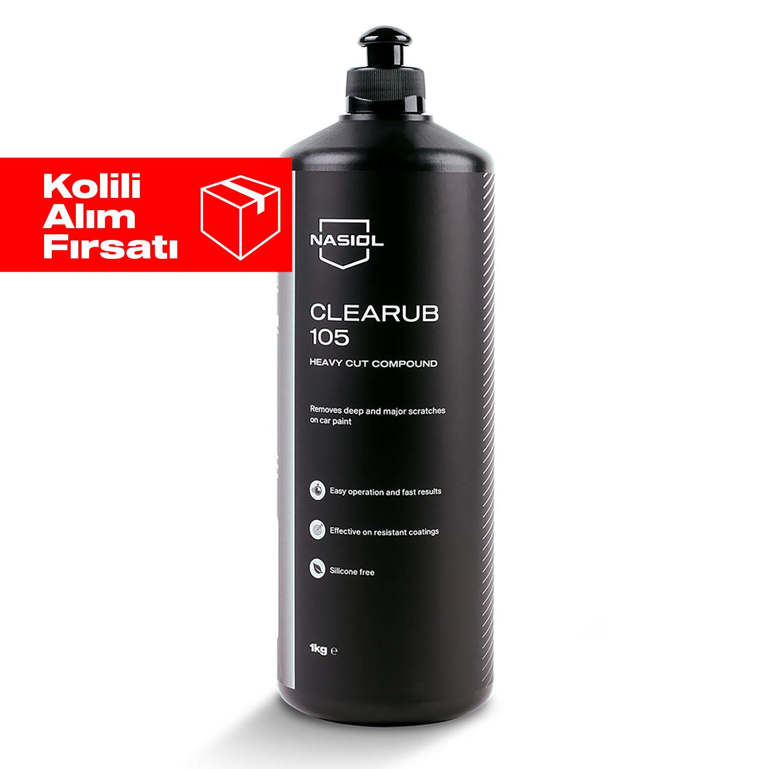 Nasiol Clearub 105 Ağır Çizik Giderici Polisaj Pastası-Pasta Cila-1kg 6lı Set (Kolili)