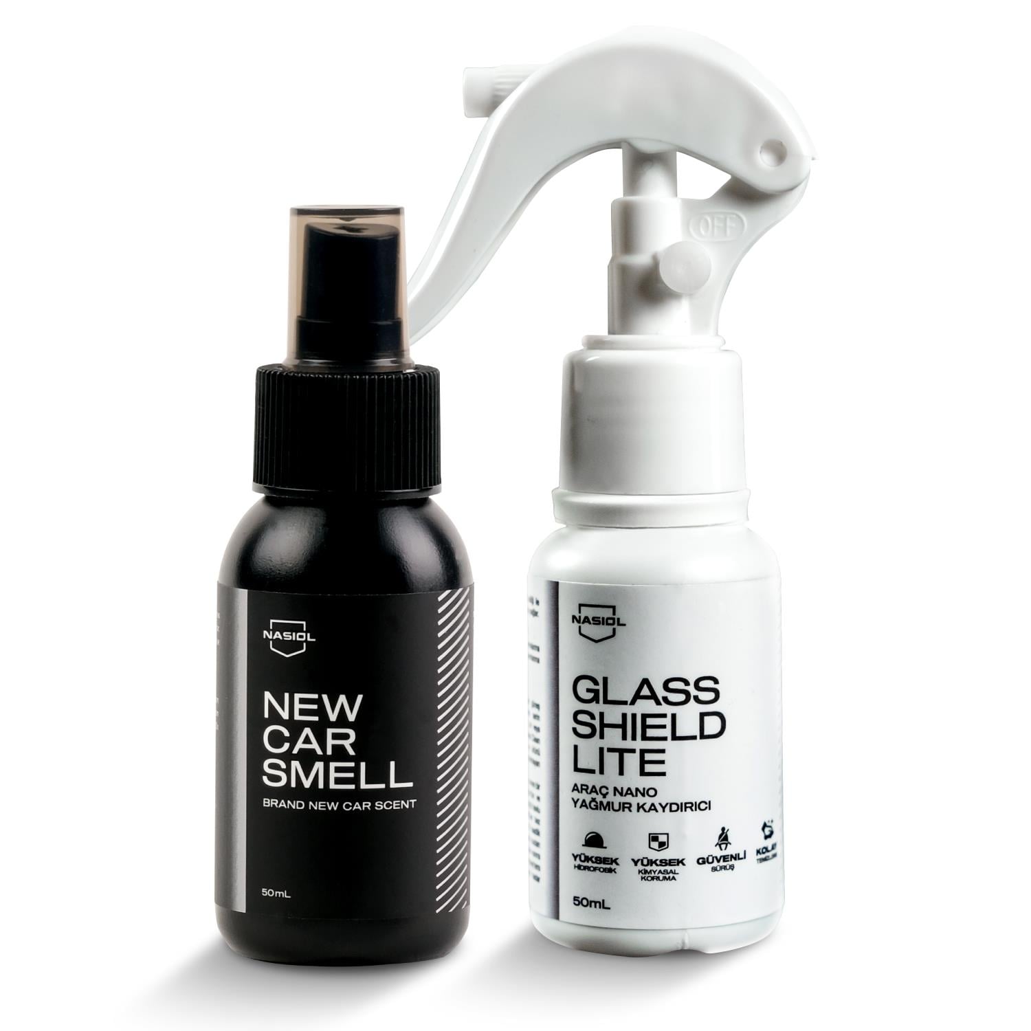 Nasiol Glasshield Lite Nano Rain Repellent and New Car Smell New Car Scent Set-Advantage Package