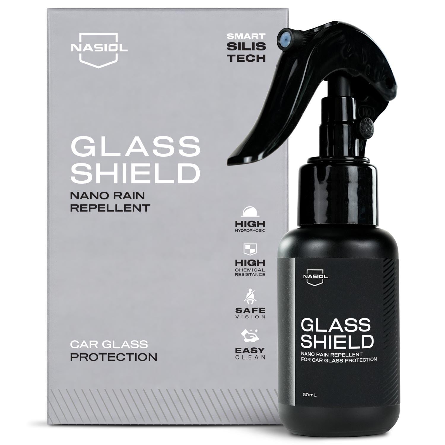 Nasiol Glasshield Nano Rain Repellent-Glass Surface Ceramic Coating Spray-2 Year Durability-1.69FlOz