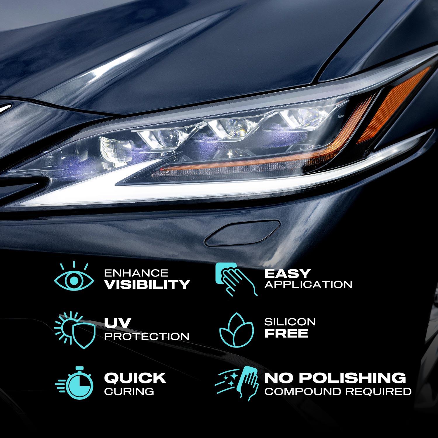Nasiol Headlight Restorer Nano Ceramic Headlight Restoration and Protection Kit-3 Years Durability-0.33 Fl Oz