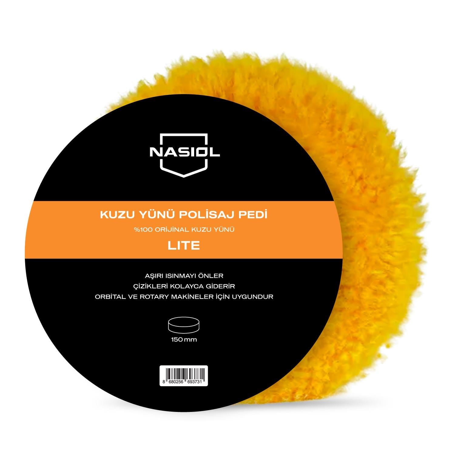 Nasiol Lambs Wool Polishing Pad Lite-Heavy Cut Scratch Remover-6inch
