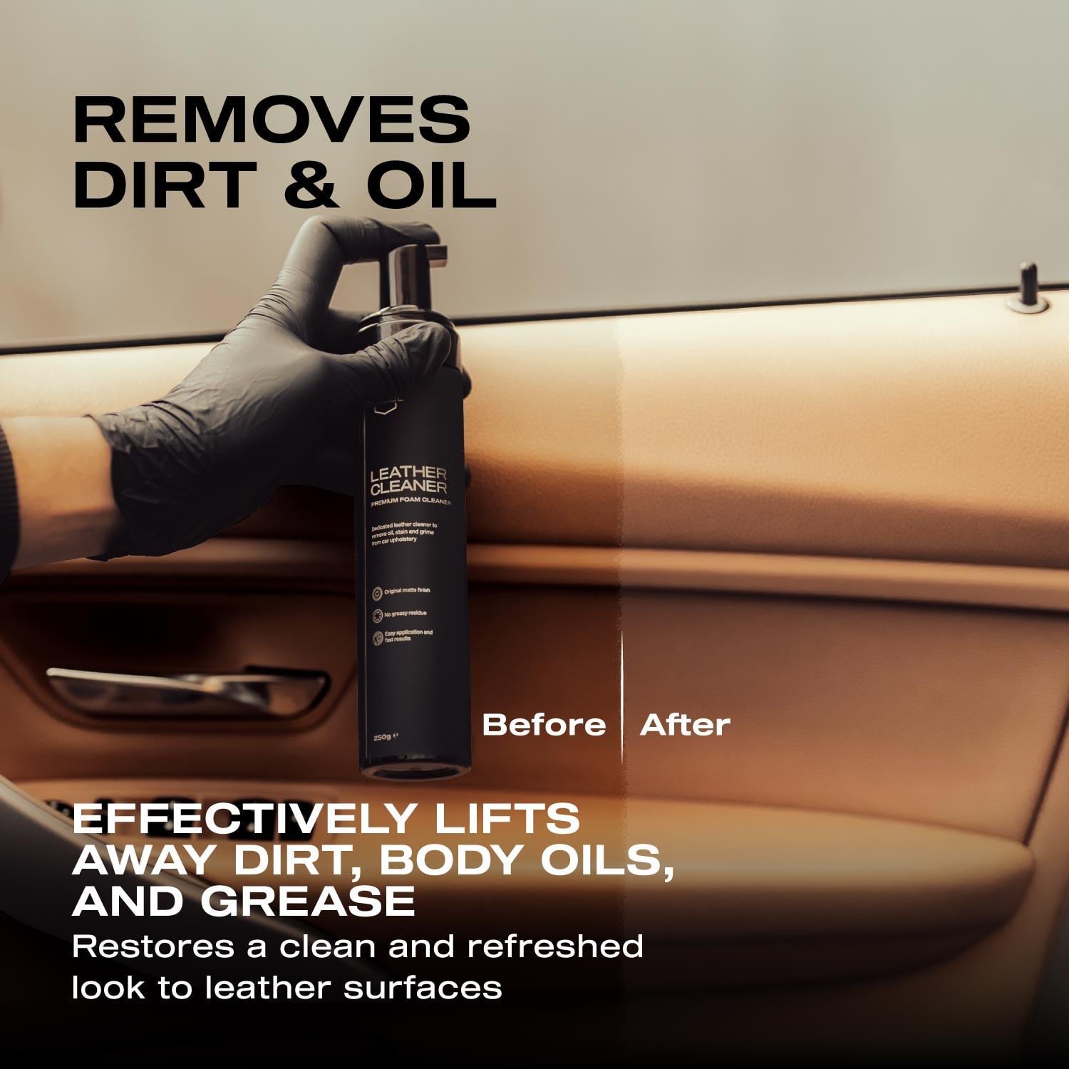 Nasiol Leather Cleaner Araç,Ev,Ofis Deri Yüzeyler için Premium Köpük Temizleyici-Deri Bakımı-250gr