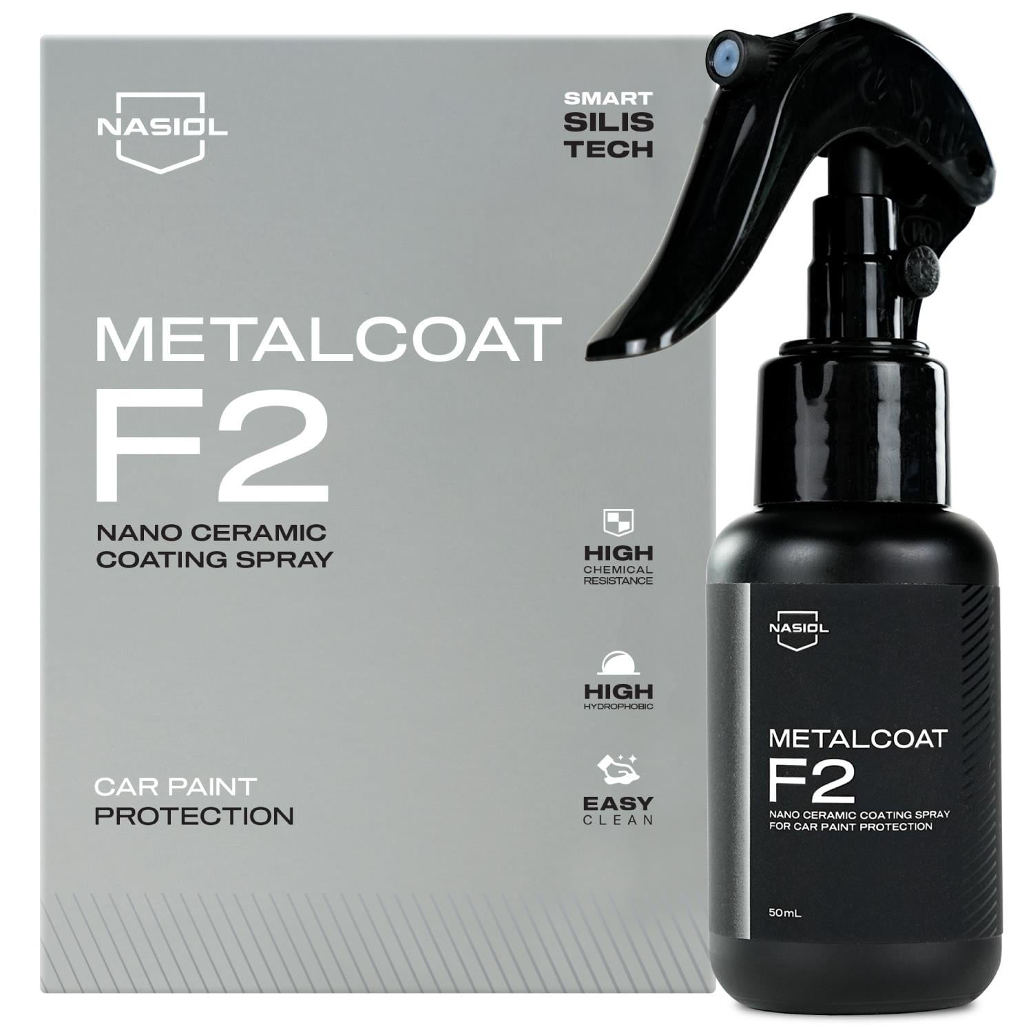Nasiol Metalcoat F2 Car Spray Nano Ceramic Coating and Paint Protection-1 Year Durability-1.69FlOz