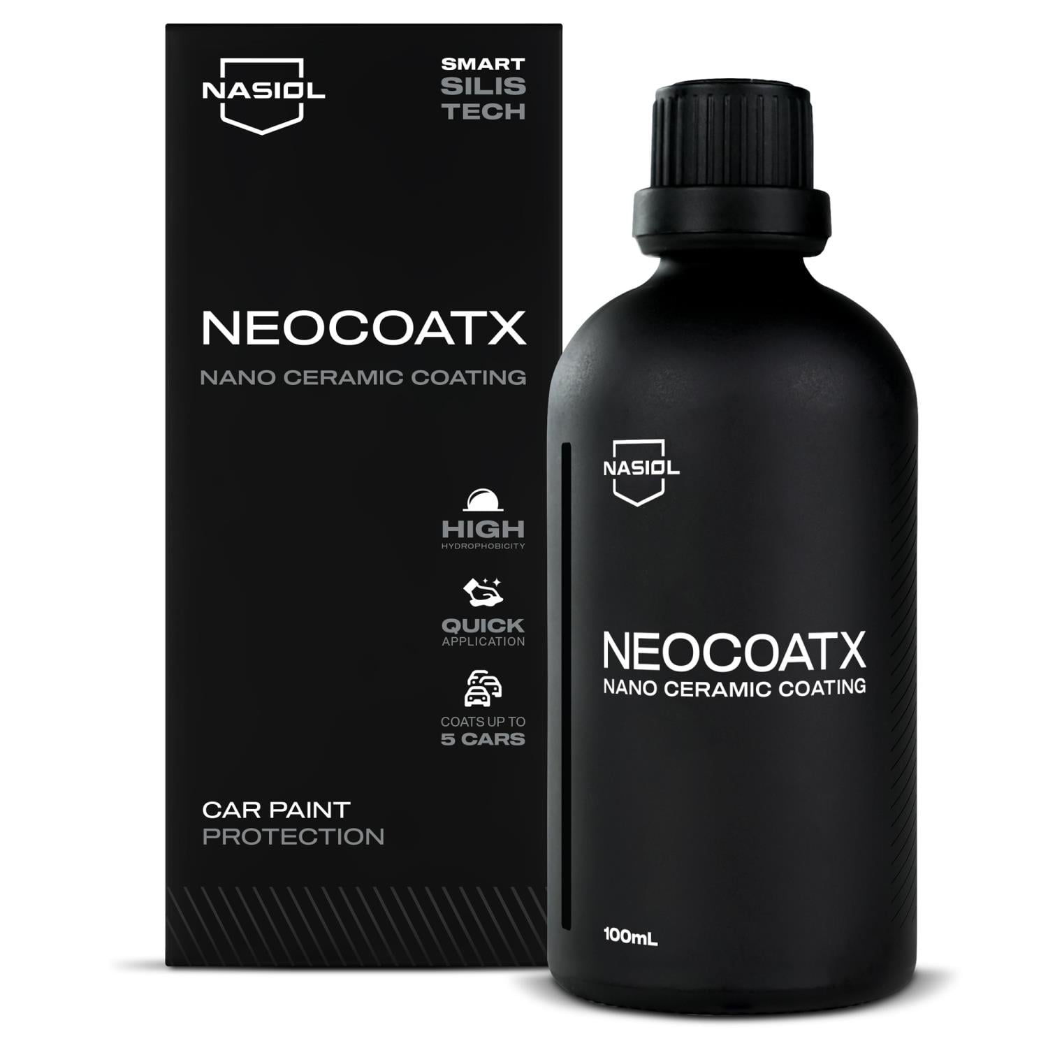 Nasiol Neocoatx Car Nano Ceramic Coating and Paint Protection-1 Year Durability-3.38FlOz-Coating up to 5 Cars