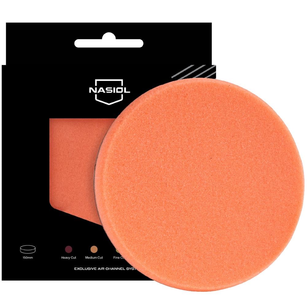 Nasiol Polishing Pad/Sponge with Air Channel System-Medium Cut Scratch Remover-6inch-Orange