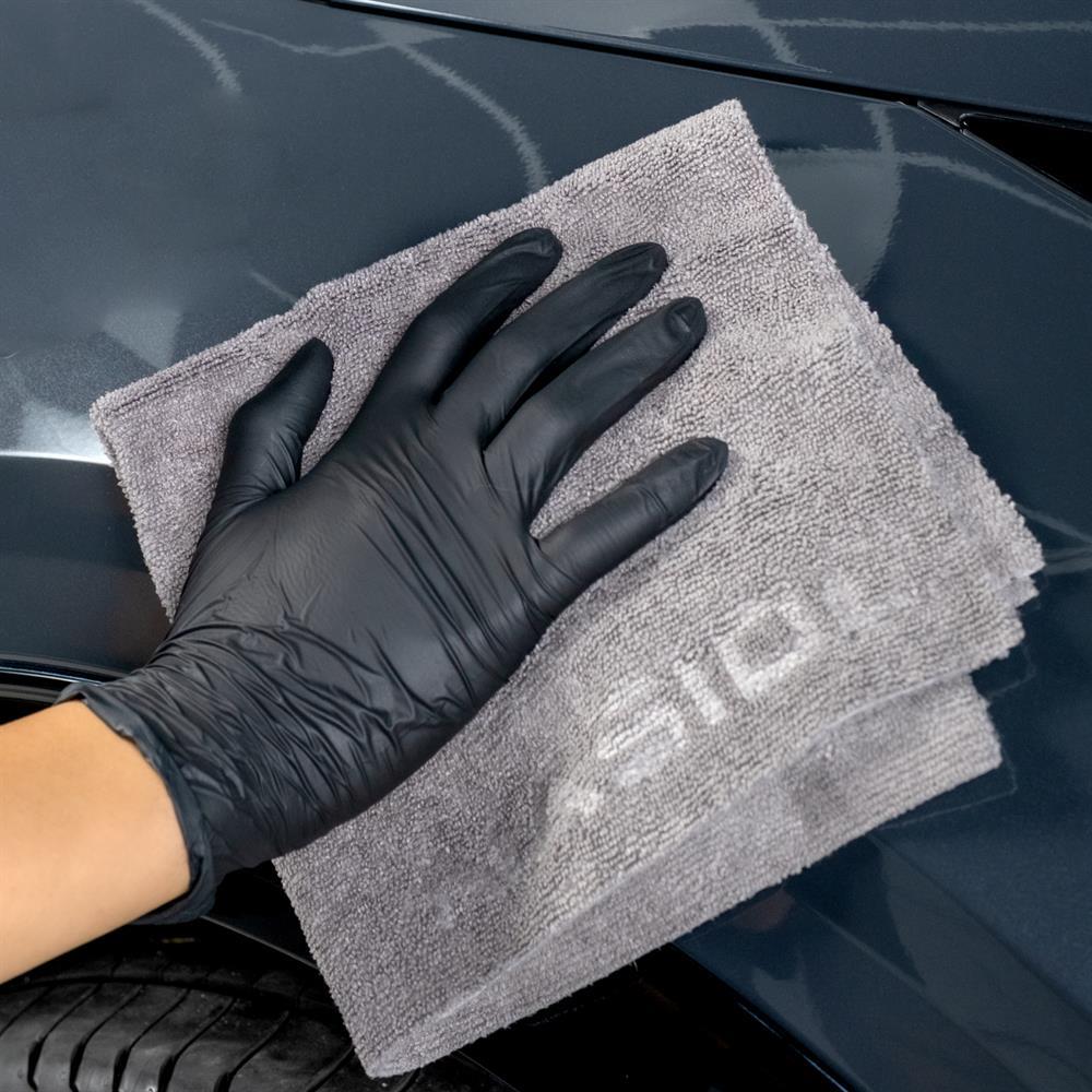 Nasiol Wipe&Buff Microfiber Ceramic Coating Detailing Cloth 10pcs-Light Gray-16x16inch-320gsm