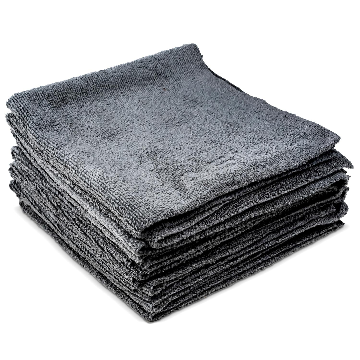 Nasiol Wipe&Buff Microfiber Ceramic Coating Detailing Cloth 10pcs-Dark Gray-16x16inch-320gsm