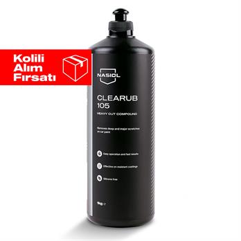 Nasiol Clearub 105 Ağır Çizik Giderici Polisaj Pastası-Pasta Cila-1kg 6lı Set (Kolili)