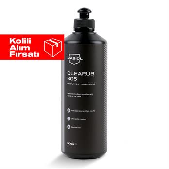 Nasiol Clearub 305 Orta,Ağır Çizik Giderici Polisaj Pastası-Pasta Cila-500gr 6lı Set