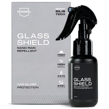Nasiol Glasshield Nano Yağmur Kaydırıcı-Cam Yüzey Seramik Kaplama Spreyi-2 Yıl Dayanım-50ml