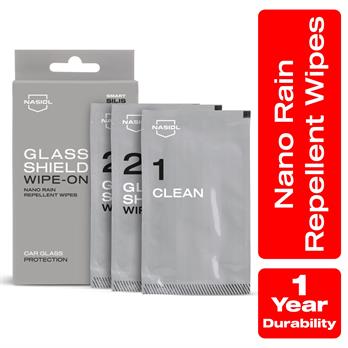Nasiol Glasshield Wipe-On Nano Yağmur Kaydırıcı Mendil-Cam Yüzey Seramik Kaplama-1 Yıl Dayanım