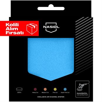 Nasiol Özel Hava Kanallı Polisaj Süngeri/Pedi-En Hafif Çizik/Hare Giderici-150mm-Mavi 10lu Set (Kolili)