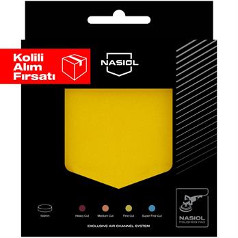 Nasiol Özel Hava Kanallı Polisaj Süngeri/Pedi-Hafif Çizik Giderici-150mm-Sarı 10lu Set (Kolili)
