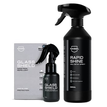 Nasiol Rapidshine Quick Detail Spray and Glasshield Nano Rain Repellent Spray Set-Advantage Package