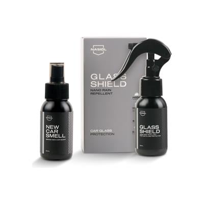 Nasiol-SET 2-Glasshield Nano Yağmur Kaydırıcı ve New Car Smell Araç Kokusu 2li Set