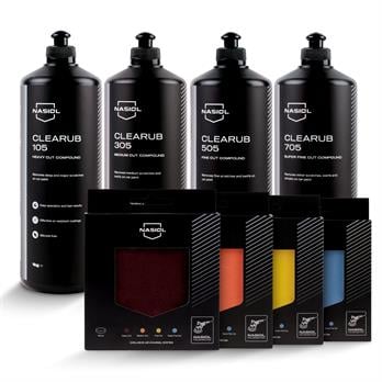 Nasiol-SET 13-Clearub (105,305,505,705) Çizik Giderici Polisaj Pastası (4kg) ve Polisaj Süngeri (4Adt) Seti