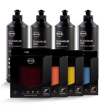 Nasiol-SET 14-Clearub (105,305,505,705) Çizik Giderici Polisaj Pastası (2kg) ve Polisaj Süngeri (4Adt) Seti