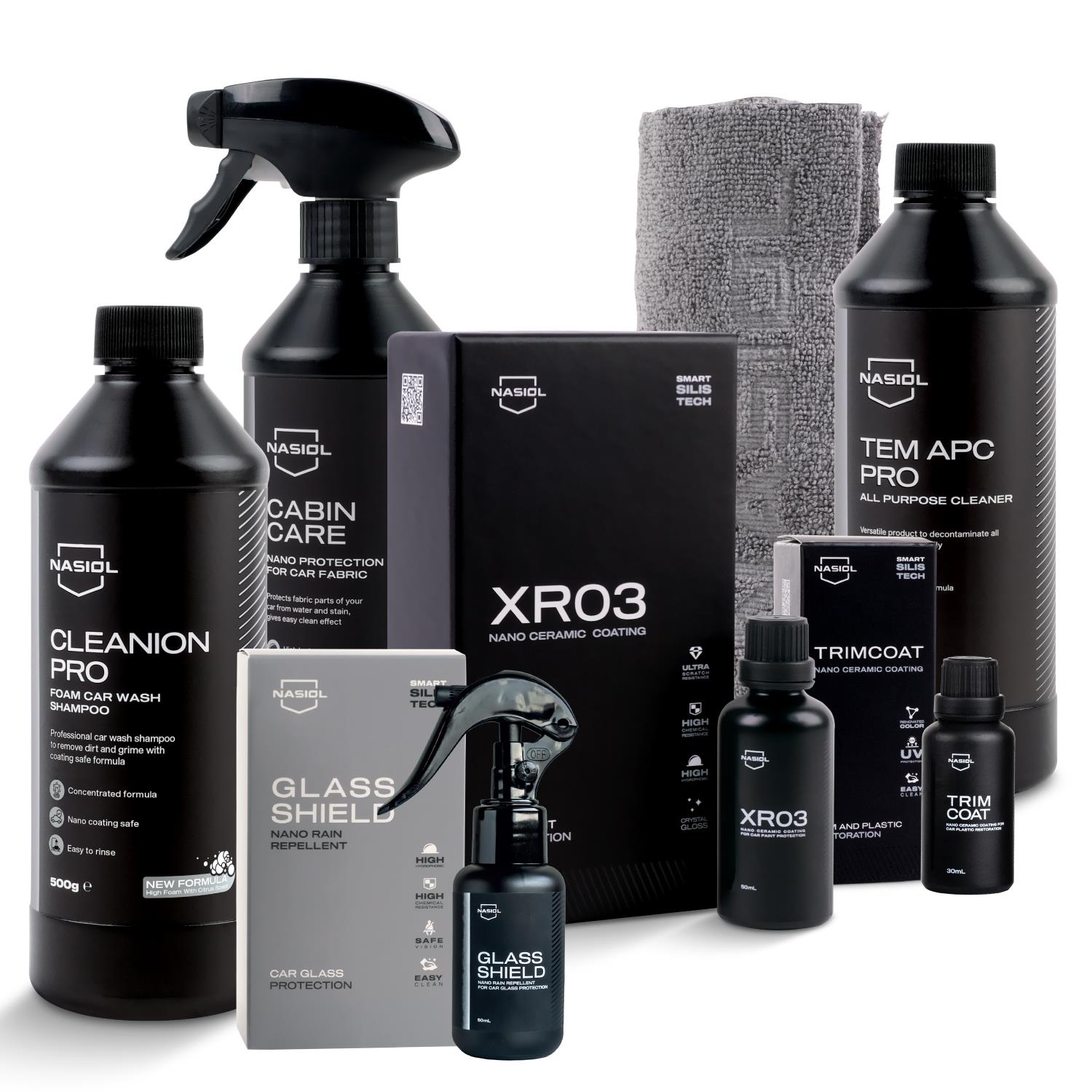 Nasiol Araç Nano Koruma ve Temizlik Paketi Profesyonel-Avantajlı Set