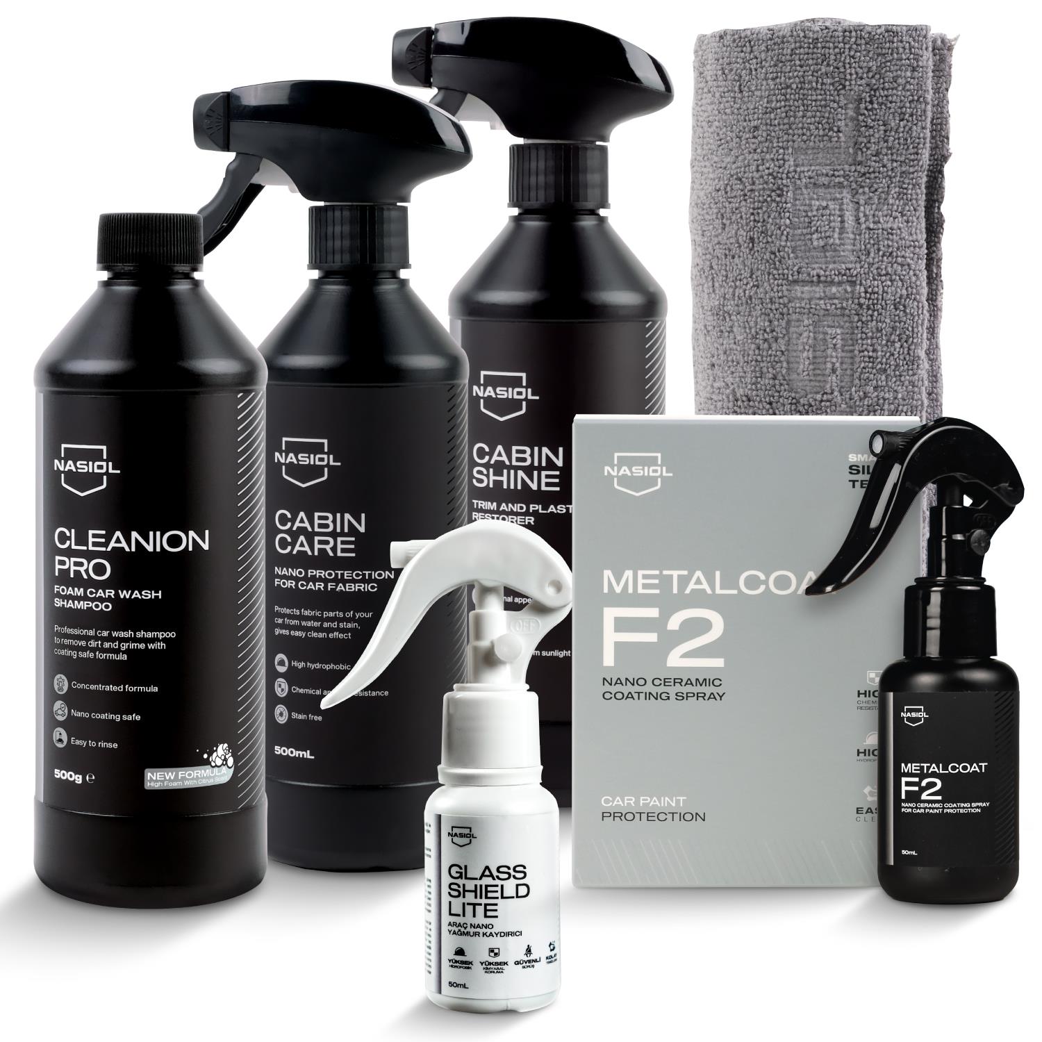 Nasiol Car Nano Protection and Cleaning Package Standard-Advantage Set