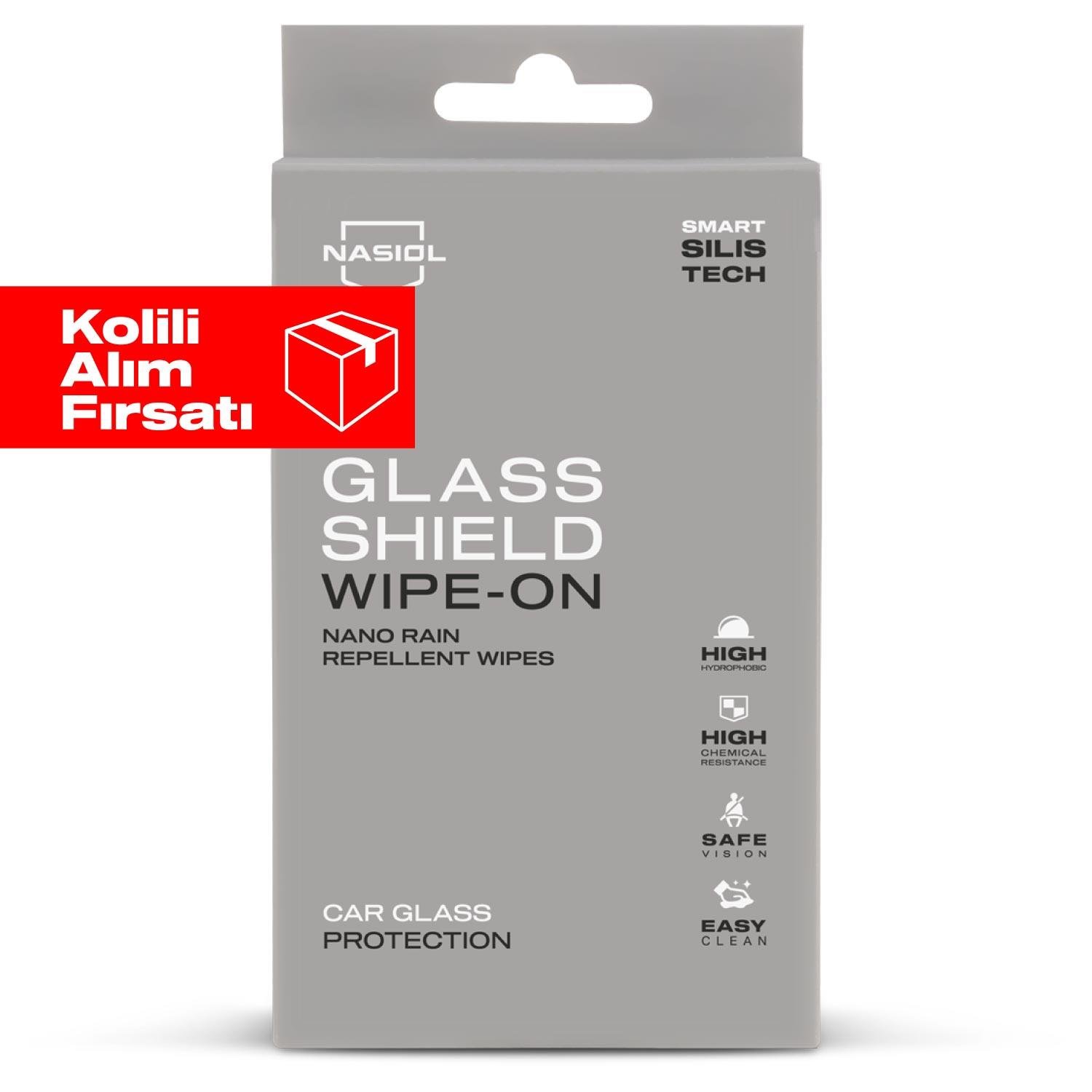 Nasiol Glasshield Wipe-On Nano Yağmur Kaydırıcı Mendil 21'li Set (Kolili)