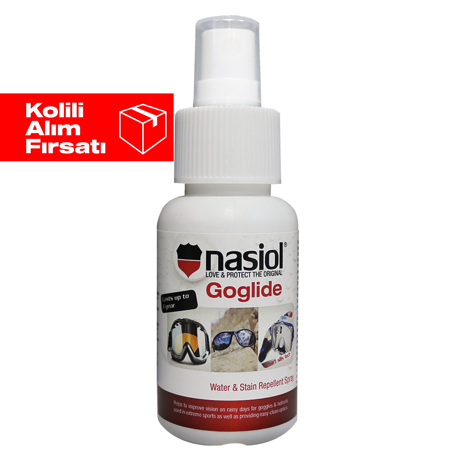 Nasiol Goglide Motosiklet,Kask Vizörü ve Ekstrem Spor Gözlüğü için Su İtici-25'li Set (Kolili)