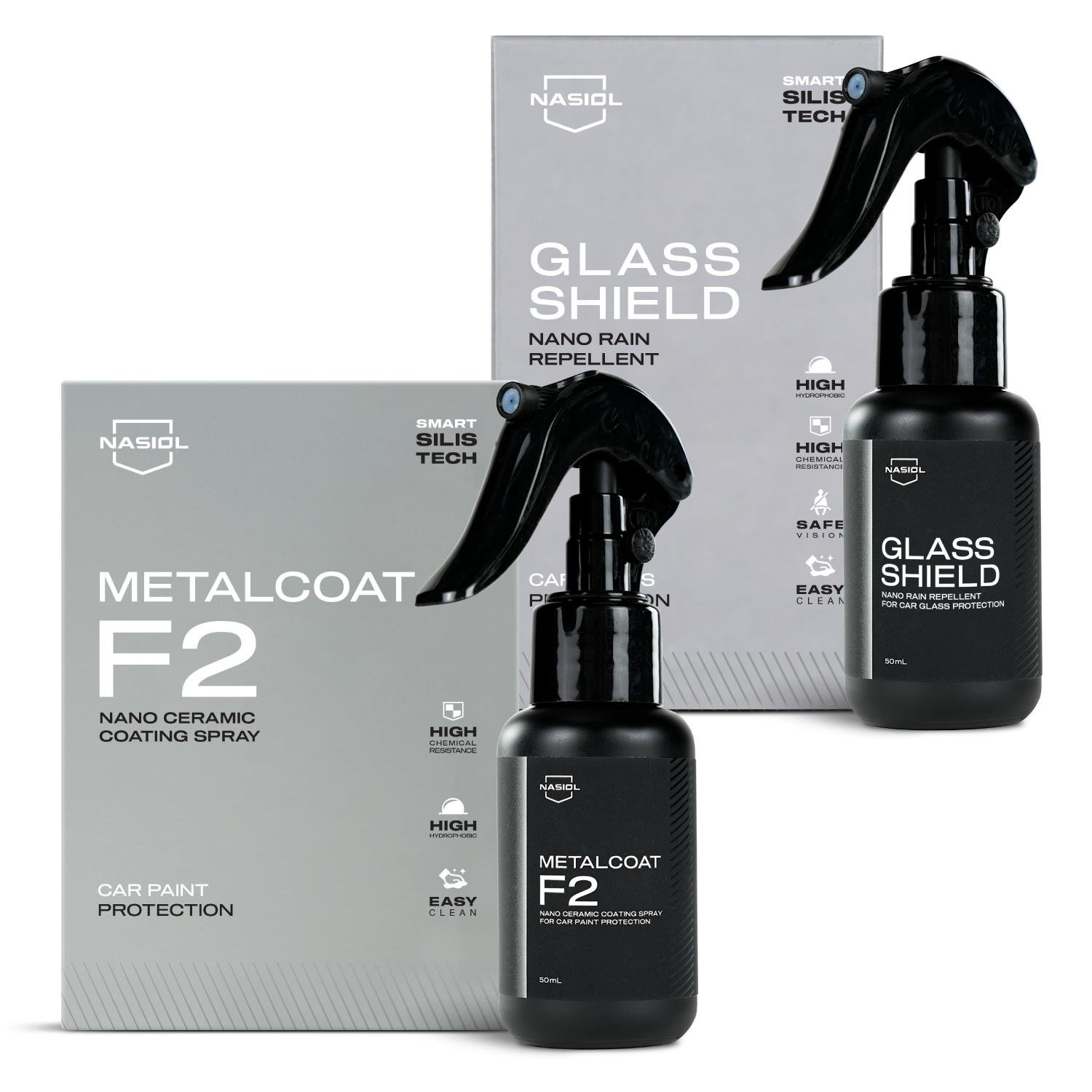 Nasiol MetalCoat ve GlasShield Sprey Yağmur Kaydırıcı Set