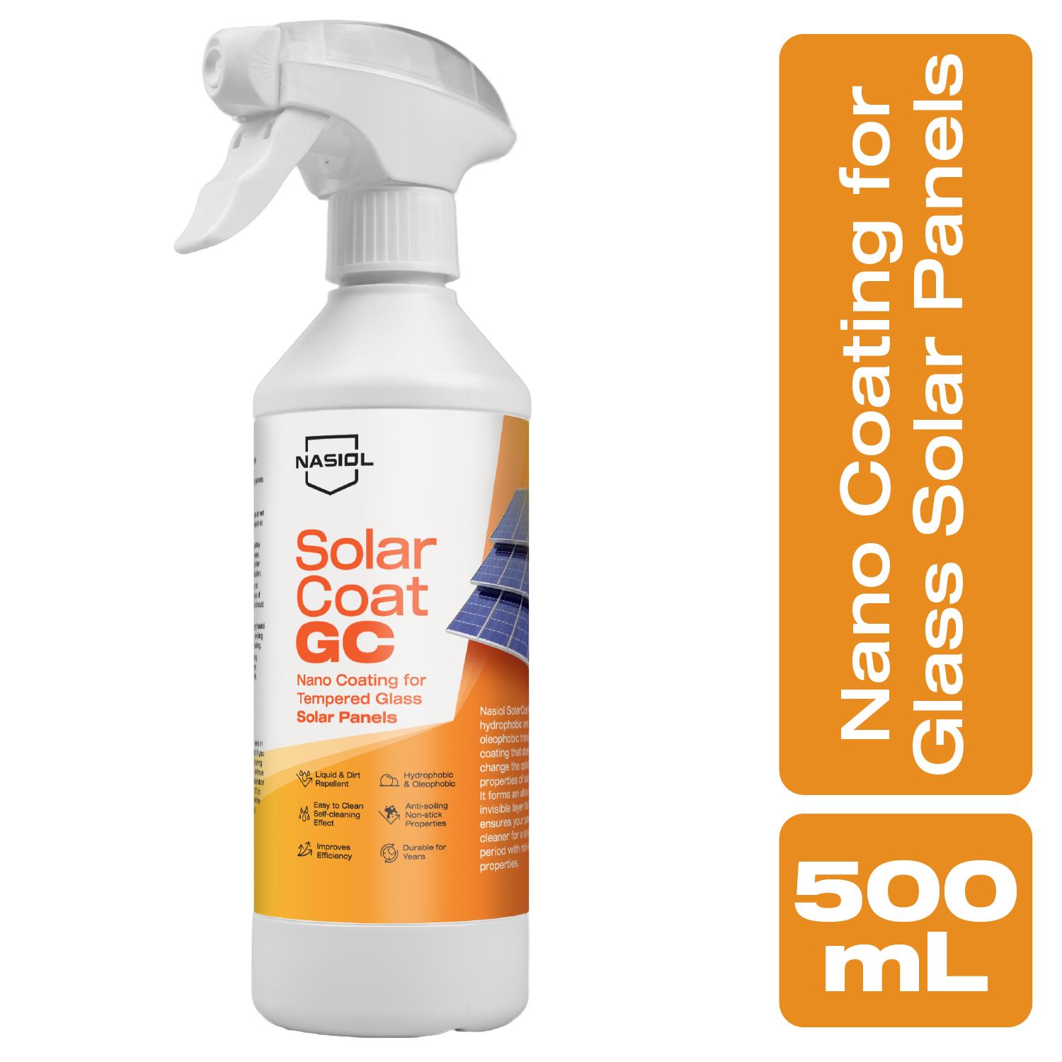 Nasiol SolarCoat GC Temperli Cam Güneş Panelleri İçin Gelişmiş Nano Kaplama-500ml