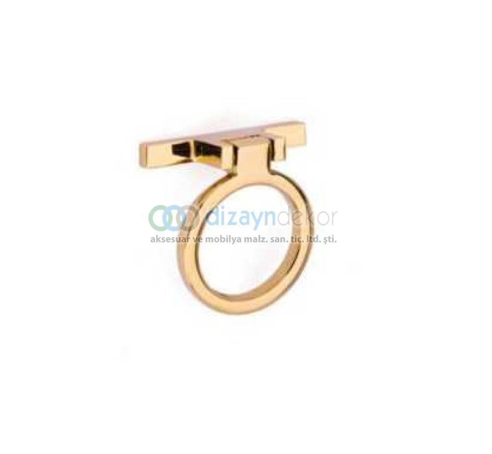Altın Yuvarlak Sallantılı Kulp 16 Mm
