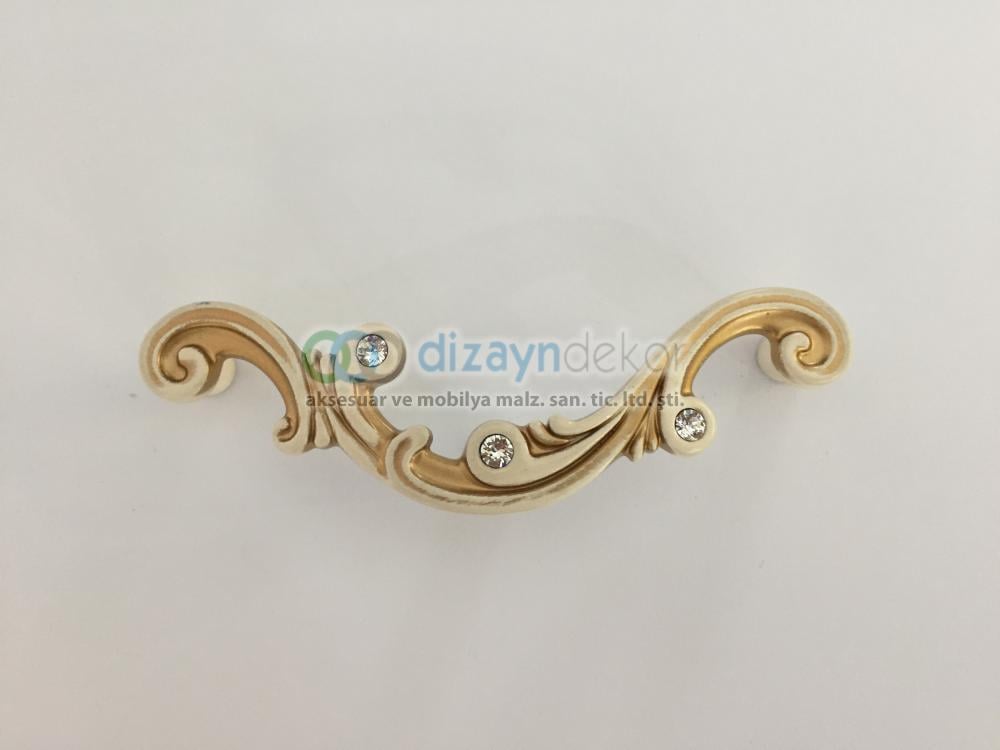 Swarovski Taşlı 96 Mm. Antik Altın Krem