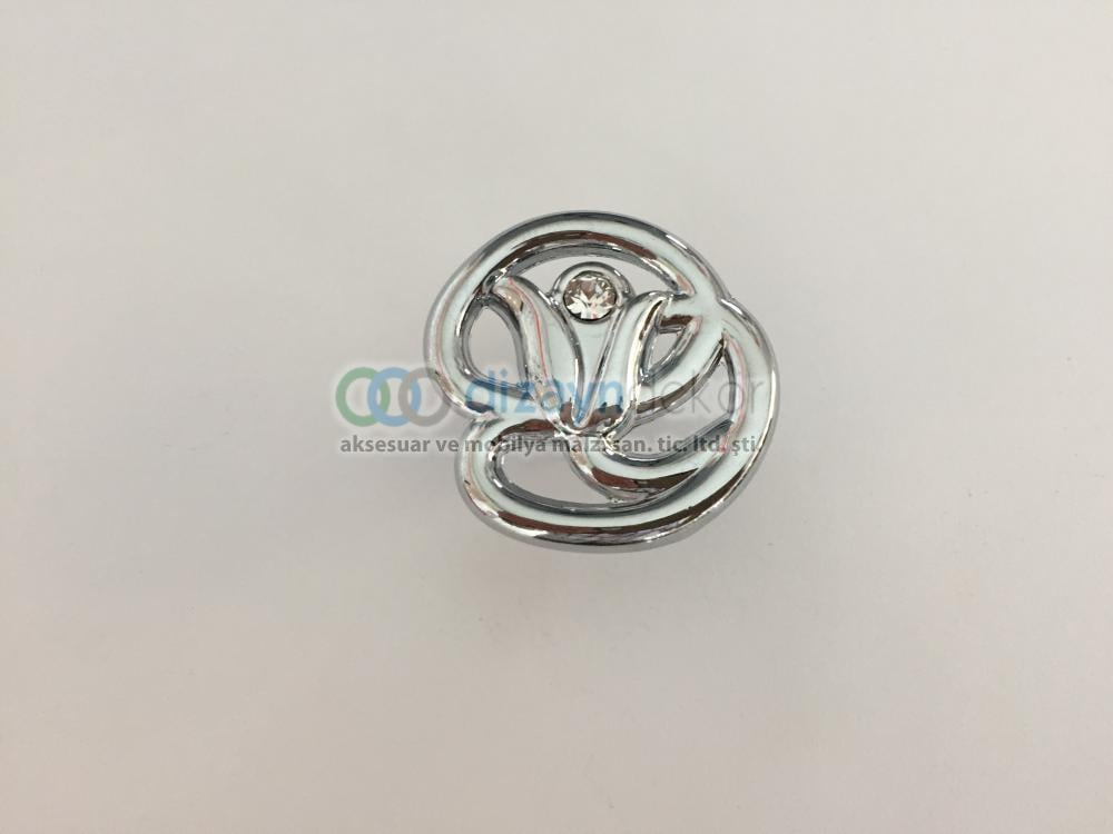 Swarovski Taşlı Tekli Krom