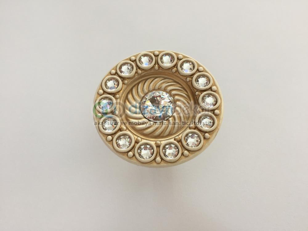 Swarovski Taşlı Tekli Midi A.altın Krem
