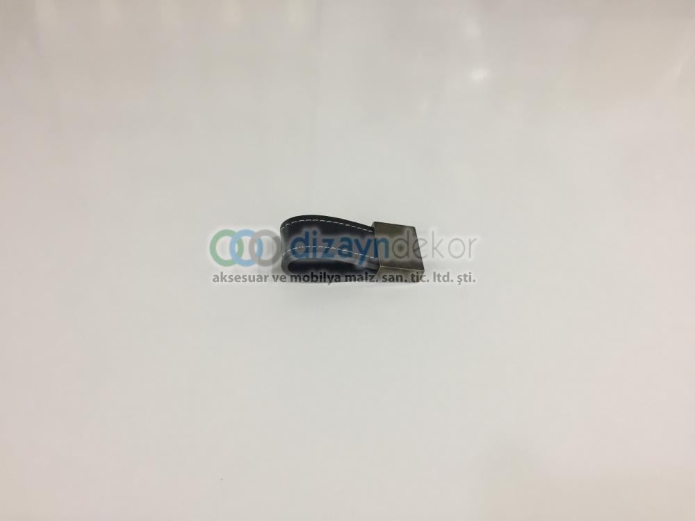 Tekli Düğme Deri Kulp Antik Siyah 