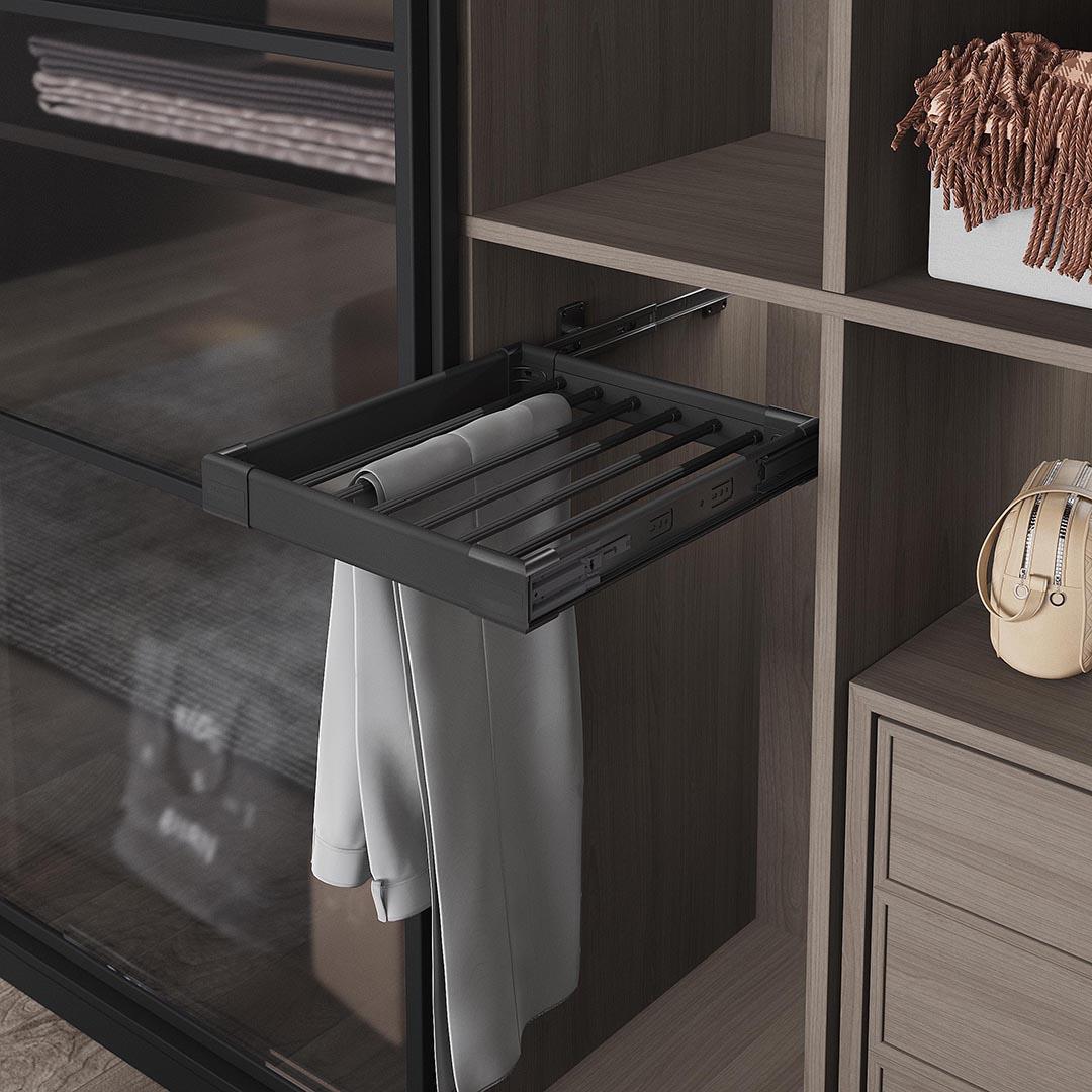 Antrasit Yan Bağlantılı Teleskopik Raylı Alüminyum Pantolonluk S6201-6204