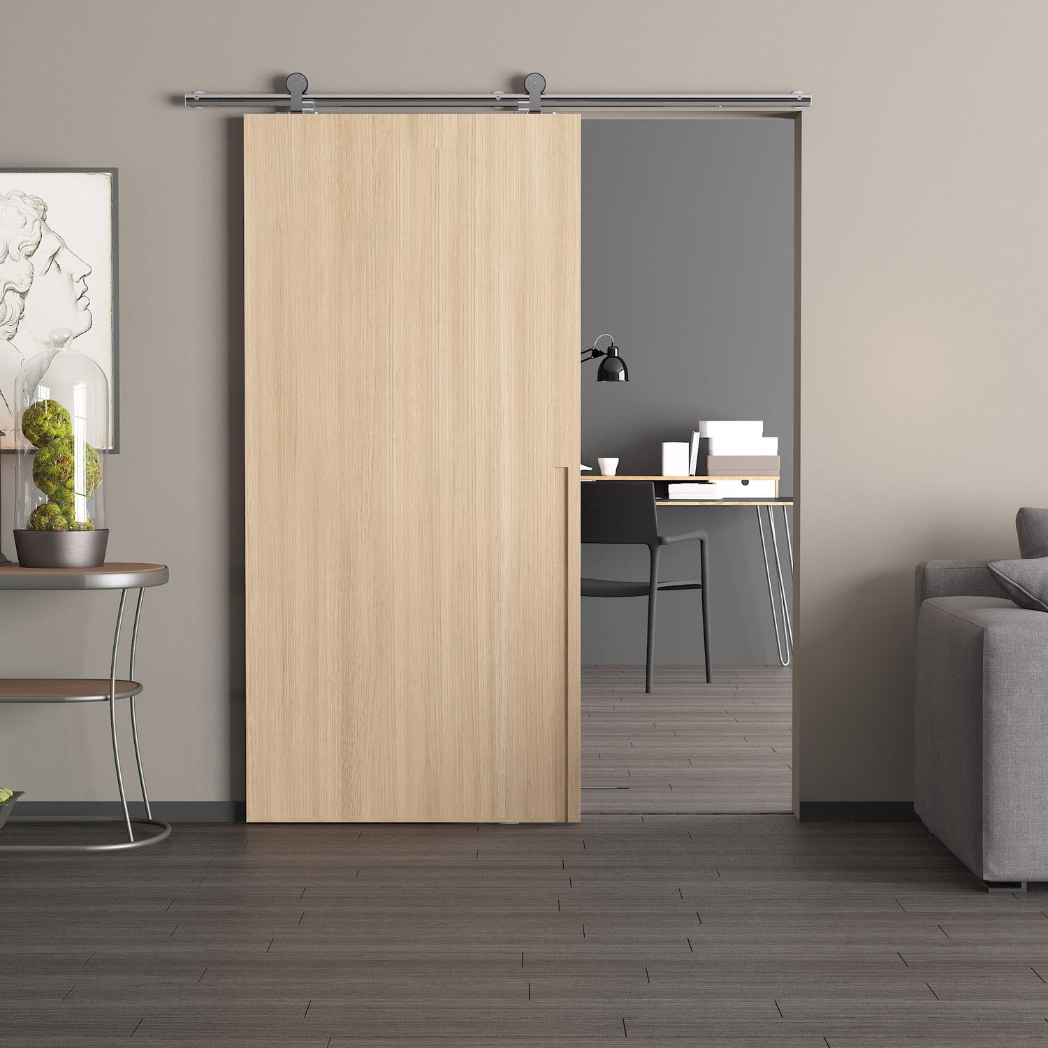 Askılı Sürgü Kayar Kapı Sistemi Frenli-ahşap Kapı