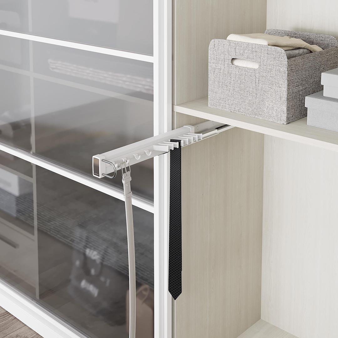 Beyaz Lüx Alüminyum Kravatlık-kemerlik Frenli S6728-6729