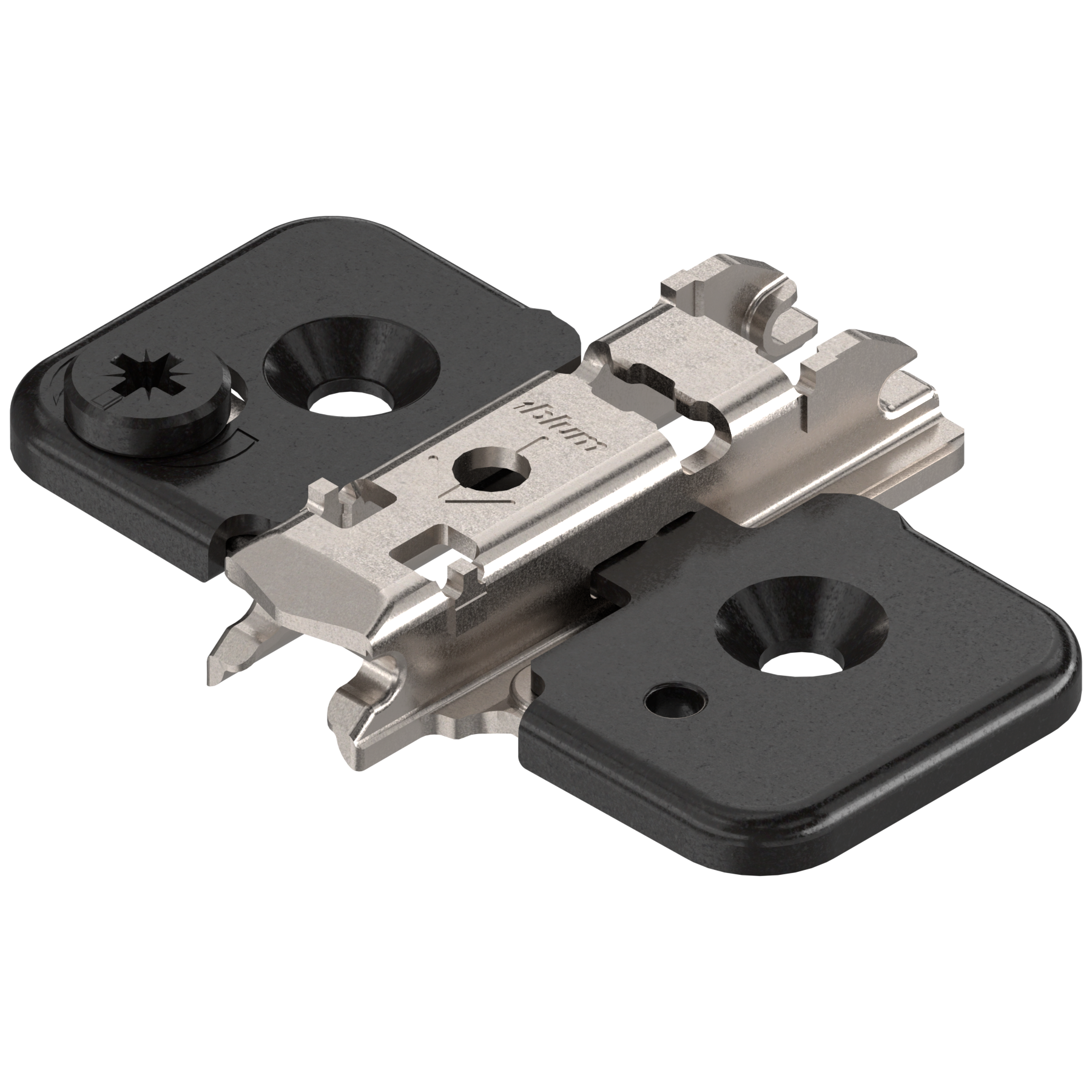 Blum Clip Menteşe tabanı, haç tipi, 0 mm, Çelik, Vidalı, HV: eksantrik 173H7100 Onyx Siyah