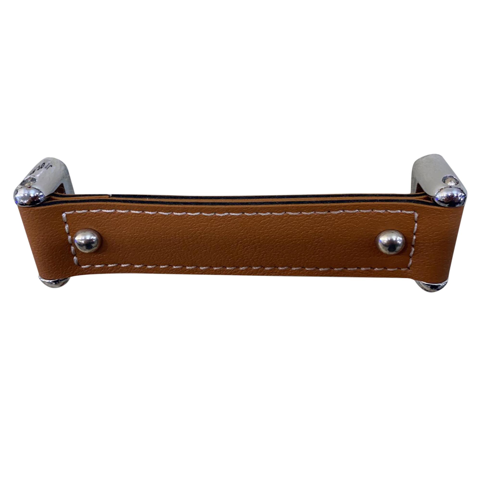 Deri Kulp U Tipi Fly Yatay Parlak Krom-taba Deri 128 Mm