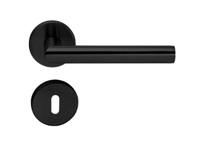 Hafele Werner-M Mat Siyah Rozetli Kapı Kolu - Oda Tipi